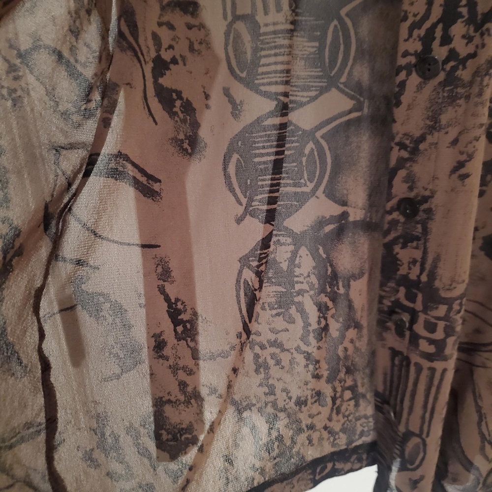 CHICO'S 100% NYLON BUTTON DOWN SHEER SWEATER - SIZE 3 (US L) - Picture 6 of 7